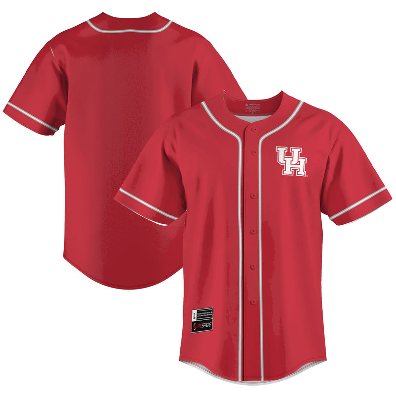 Houston Cougars Lightweight Baseball Jersey, Red Sportswear Jersey Shirt, Lightweight Breathable Athletic Jersey, Casual Gift for Men