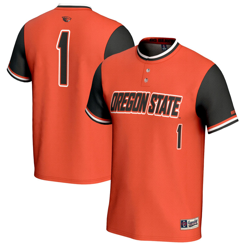 Oregon State Beavers Softball Jersey, Orange Fashion Sportswear Jersey Shirt, Lightweight Breathable Athletic Jersey, Casual Gift for Men