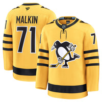 Evgeni Malkin Pittsburgh Penguins Hockey Jersey, Gold Premium Sportswear Jersey Shirt, Long Sleeve Hockey Sweater Jersey, Casual Gift for Men