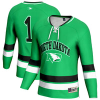 North Dakota Hockey Jersey, Kelly Green Fashion Lightweight Sportswear Jersey Shirt, Long Sleeve Hockey Sweater Jersey, Casual Gift for Men