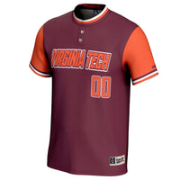 Virginia Tech Hokies Softball Jersey, Maroon Lightweight Sportswear Jersey Shirt, Lightweight Breathable Athletic Jersey, Casual Gift for Men