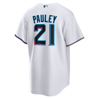 Graham Pauley Miami Marlins Baseball Jersey, White Replica Sportswear Jersey Shirt, Lightweight Breathable Athletic Jersey, Casual Gift for Men