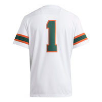 Miami Hurricanes Football Jersey, White Sportswear Jersey Shirt, Lightweight Breathable Athletic Jersey, Casual Gift for Men, Style 202538847