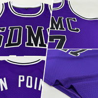 Custom Basketball Jersey, Purple Black Sportswear Jersey Shirt, Athletic Mesh Moisture Wicking Jersey, Casual Gift for Men, Style Purple0323