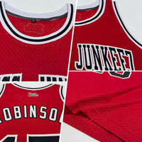 Custom Basketball Jersey, Red Black White Sportswear Jersey Shirt, Athletic Mesh Moisture Wicking Jersey, Casual Gift for Men, Style Red0442