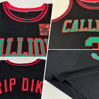 Custom Basketball Jersey, Black Kelly Green Sportswear Jersey Shirt, Athletic Mesh Moisture Wicking Jersey, Casual Gift for Men, Style Black0991