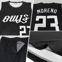 Custom Basketball Jersey, Black White Sportswear Jersey Shirt, Athletic Mesh Moisture Wicking Jersey, Casual Gift for Men, Style Black0042