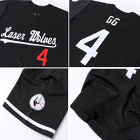 Custom Baseball Jersey, Black White Sportswear Jersey Shirt, Athletic Button Down Moisture Wicking Jersey, Casual Gift for Men, Style Black0244