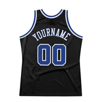 Custom Basketball Jersey, Black Royal White Authentic Sportswear Jersey Shirt, Athletic Mesh Moisture Wicking Jersey, Casual Gift for Men
