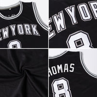 Custom Basketball Jersey, Black White Sportswear Jersey Shirt, Athletic Mesh Moisture Wicking Jersey, Casual Gift for Men, Style Black0288