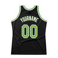 Custom Basketball Jersey, Black Neon Green White Authentic Sportswear Jersey Shirt, Athletic Mesh Moisture Wicking Jersey, Casual Gift for Men