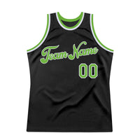 Custom Basketball Jersey, Black Neon Green White Authentic Sportswear Jersey Shirt, Athletic Mesh Moisture Wicking Jersey, Casual Gift for Men