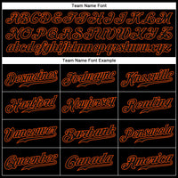 Custom Baseball Jersey, Black Orange Sportswear Jersey Shirt, Athletic Button Down Moisture Wicking Jersey, Casual Gift for Men, Style Black0354