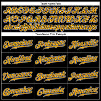 Custom Baseball Jersey, Black Gold White Pinstripe Sportswear Jersey Shirt, Athletic Button Down Moisture Wicking Jersey, Casual Gift for Men