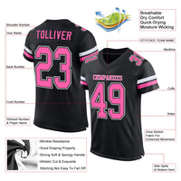 Custom Football Jersey, Black Pink White Sportswear Jersey Shirt, Athletic Mesh Moisture Wicking Jersey, Casual Gift for Men