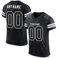 Custom Football Jersey, Black White Sportswear Jersey Shirt, Athletic Mesh Moisture Wicking Jersey, Casual Gift for Men