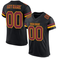Custom Football Jersey, Black Burgundy Gold Sportswear Jersey Shirt, Athletic Mesh Moisture Wicking Jersey, Casual Gift for Men
