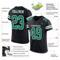 Custom Football Jersey, Black Kelly Green Sportswear Jersey Shirt, Athletic Mesh Moisture Wicking Jersey, Casual Gift for Men, Style Black0606