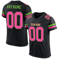 Custom Football Jersey, Black Pink Neon Green Sportswear Jersey Shirt, Athletic Mesh Moisture Wicking Jersey, Casual Gift for Men