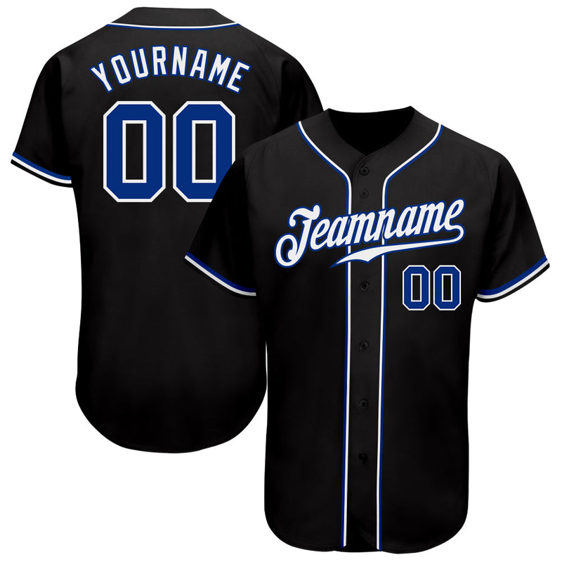 Custom Baseball Jersey, Black Royal Sportswear Jersey Shirt, Athletic Button Down Moisture Wicking Jersey, Casual Gift for Men, Style Black0928