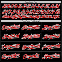 Custom Baseball Jersey, Black Red Sportswear Jersey Shirt, Athletic Button Down Moisture Wicking Jersey, Casual Gift for Men, Style Black0943