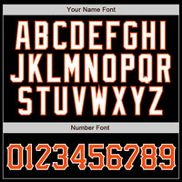 Custom Baseball Jersey, Black Orange White Pinstripe Sportswear Jersey Shirt, Athletic Button Down Moisture Wicking Jersey, Casual Gift for Men