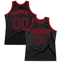 Custom Basketball Jersey, Black Red Throwback Sportswear Jersey Shirt, Athletic Mesh Moisture Wicking Jersey, Casual Gift for Men