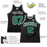 Custom Basketball Jersey, Black Kelly Green Sportswear Jersey Shirt, Athletic Mesh Moisture Wicking Jersey, Casual Gift for Men, Style Black0989
