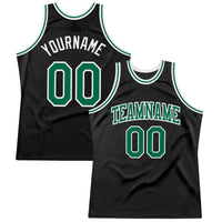 Custom Basketball Jersey, Black Kelly Green Sportswear Jersey Shirt, Athletic Mesh Moisture Wicking Jersey, Casual Gift for Men, Style Black0989
