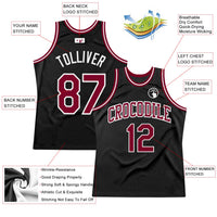 Custom Basketball Jersey, Black Maroon White Throwback Sportswear Jersey Shirt, Athletic Mesh Moisture Wicking Jersey, Casual Gift for Men