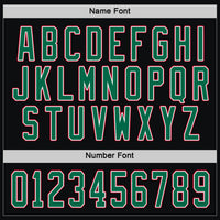 Custom Hockey Jersey, Black Kelly Green Sportswear Jersey Shirt, Athletic Long Sleeve V Neck Jersey, Casual Gift for Men, Style Black1048