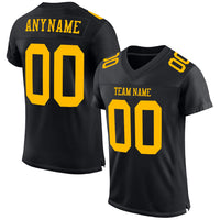 Custom Football Jersey, Black Gold Sportswear Jersey Shirt, Athletic Mesh Moisture Wicking Jersey, Casual Gift for Men, Style Black1168