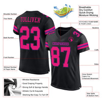Custom Football Jersey, Black Pink Purple Sportswear Jersey Shirt, Athletic Mesh Moisture Wicking Jersey, Casual Gift for Men