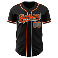 Custom Baseball Jersey, Black Orange White Sportswear Jersey Shirt, Athletic Button Down Moisture Wicking Jersey, Casual Gift for Men