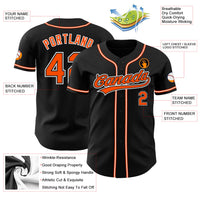 Custom Baseball Jersey, Black Orange White Sportswear Jersey Shirt, Athletic Button Down Moisture Wicking Jersey, Casual Gift for Men