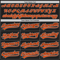 Custom Baseball Jersey, Black Orange White Sportswear Jersey Shirt, Athletic Button Down Moisture Wicking Jersey, Casual Gift for Men