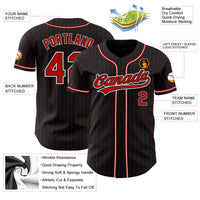 Custom Baseball Jersey, Black Red Sportswear Jersey Shirt, Athletic Button Down Moisture Wicking Jersey, Casual Gift for Men, Style Black1357