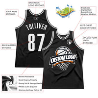 Custom Basketball Jersey, Black White Sportswear Jersey Shirt, Athletic Mesh Moisture Wicking Jersey, Casual Gift for Men, Style Black1563