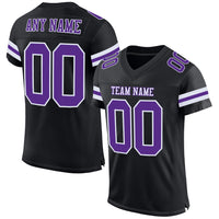 Custom Football Jersey, Black Purple White Sportswear Jersey Shirt, Athletic Mesh Moisture Wicking Jersey, Casual Gift for Men