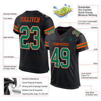 Custom Football Jersey, Black Kelly Green Sportswear Jersey Shirt, Athletic Mesh Moisture Wicking Jersey, Casual Gift for Men, Style Black1607