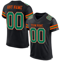 Custom Football Jersey, Black Kelly Green Sportswear Jersey Shirt, Athletic Mesh Moisture Wicking Jersey, Casual Gift for Men, Style Black1607
