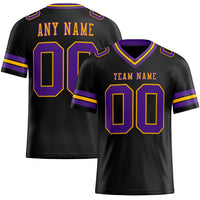 Custom Football Jersey, Black Purple Gold Sportswear Jersey Shirt, Athletic Moisture Wicking Breathable Jersey, Casual Gift for Men