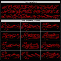 Custom Hockey Jersey, Black Red Sportswear Jersey Shirt, Athletic Long Sleeve V Neck Jersey, Casual Gift for Men, Style Black2298