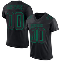 Custom Football Jersey, Black Kelly Green Sportswear Jersey Shirt, Athletic Mesh Moisture Wicking Jersey, Casual Gift for Men, Style Black2556