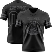 Custom Football Jersey, Black Gray Sportswear Jersey Shirt, Athletic Moisture Wicking Breathable Jersey, Casual Gift for Men