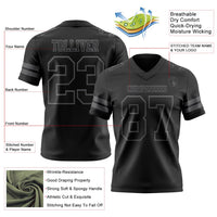 Custom Football Jersey, Black Gray Sportswear Jersey Shirt, Athletic Moisture Wicking Breathable Jersey, Casual Gift for Men
