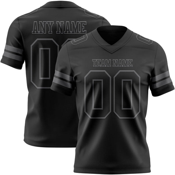 Custom Black Steel Gray Authentic Football Jersey