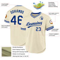 Custom Baseball Jersey, Cream Royal White Throwback Sportswear Jersey Shirt, Athletic V Neck Moisture Wicking Jersey, Casual Gift for Men
