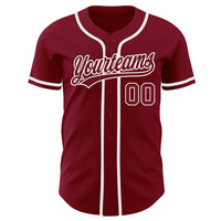Custom Baseball Jersey, Crimson White Sportswear Jersey Shirt, Athletic Button Down Moisture Wicking Jersey, Casual Gift for Men