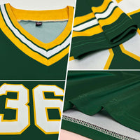 Custom Football Jersey, Green White Gold Sportswear Jersey Shirt, Athletic Moisture Wicking Breathable Jersey, Casual Gift for Men